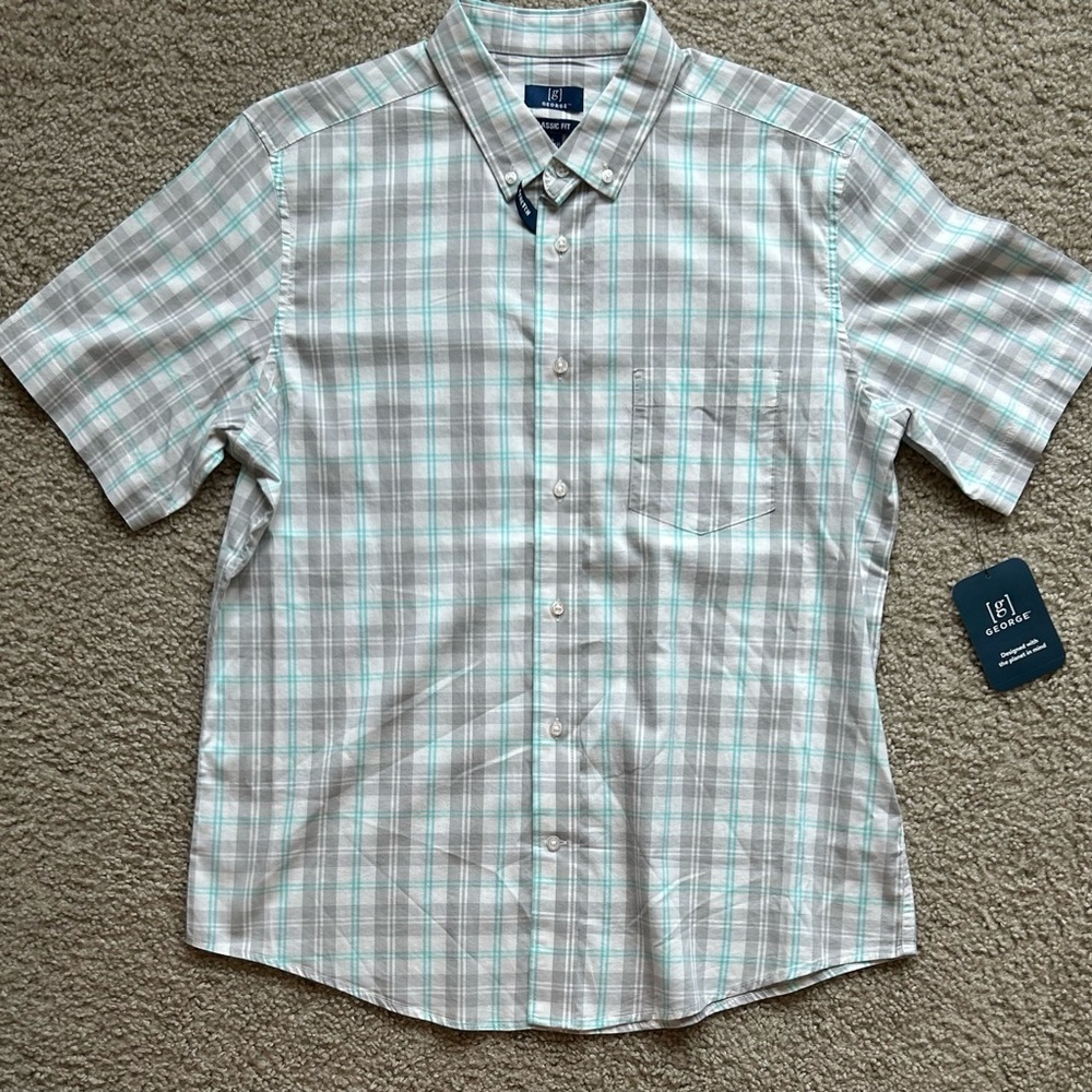 NWT Men’s George Button-Up Plaid Shirt